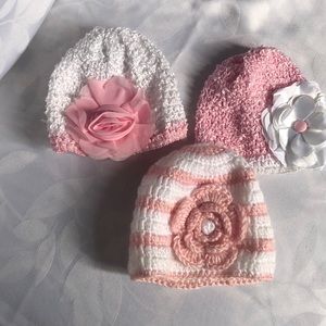 New born baby girl hats 0-6 months